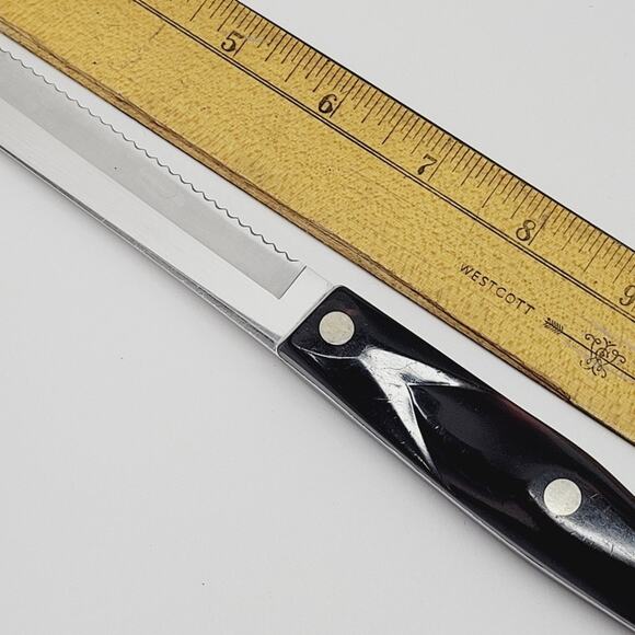 CUTCO #1729 DD Coffee Brown Handle Serrated Knife Carver 6.75” Blade - Picture 8 of 9